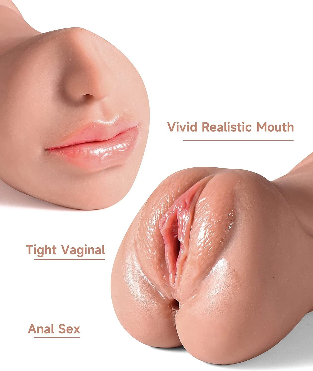 3 in 1 Realistic Skin & Brown Pussy (Mouth+Anal+Vagina)